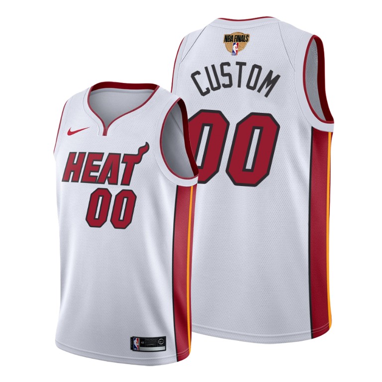 Men's Miami Heat White Customized 20202 Finals Bound Association Edition Stitched Jersey